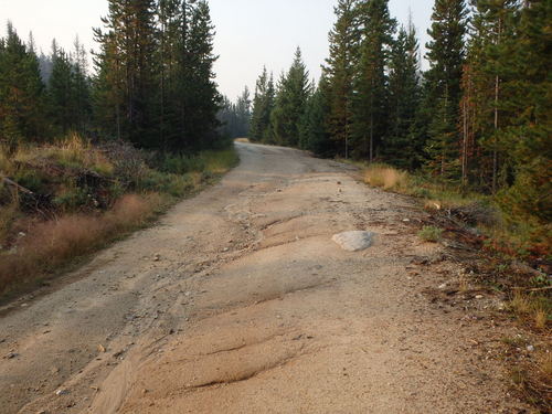 GDMBR: Road damage from last night’s rain storm.